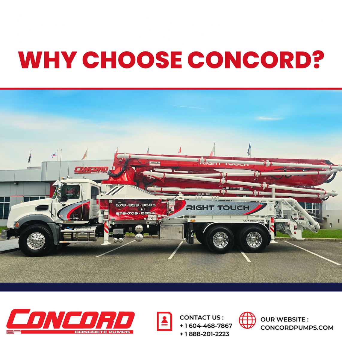 Why Choose Concord?
💪 Built Stronger. Backed by Experience.
At Concord, we deliver more than just concrete pumps — we deliver strength, durability, and proven industry expertise.
✅ 25+ years designing our own equipment
✅ 45+ years in the concrete business
✅ Built with more steel, engineered for safety, supported by a team that knows your jobsite
That’s why professionals around the world trust Concord to get the job done.
🚧 Stronger. Safer. Smarter.
👉 #ChooseConcord
#ConcretePumps #ConcordBuilt #ConstructionExcellence #ConcreteIndustry