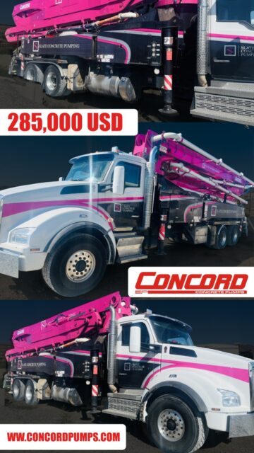 2021 Concord 38XZ4 Boom Pump ready to work 💪
Low hours, powerful performance, and a reliable Kenworth T880 truck.

✔️ 38m Z-Fold Boom
✔️ Only 353 pump hours
✔️ Paccar MX13 – 455 HP
✔️ X-Style Outriggers
✔️ Well maintained & job-ready

💰 $285,000 + Taxes & Licensing
A solid unit for contractors looking to expand their fleet with confidence. #concordpumps 
#usedconcretepump 
#boompumpforsale #constructionequipment 
#heavyequipmentforsale