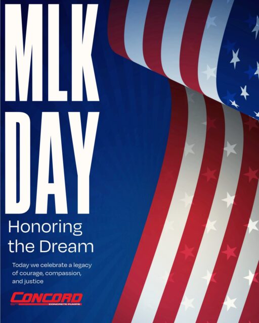 Today we honor Dr. Martin Luther King Jr. and the legacy of courage, unity, and justice that continues to inspire generations. At Concord Concrete Pumps, we believe in building not only strong foundations, but a future rooted in respect and equality.