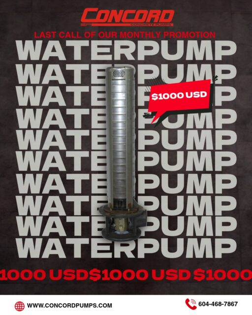 🚨 LAST CALL OF THE MONTH 🚨
Take advantage of our monthly promotion on the Water Pump from Concord Concrete Pumps.
💥 Special Price: $1,000 USD
Limited stock available for a limited time only.

Don’t miss this opportunity to keep your concrete pump running at peak performance.

👉 Call us today or visit concordpumps.com
 #monthlypromotion 
#concretepumpparts  #constructionequipmentforsale  #PumpMaintenance