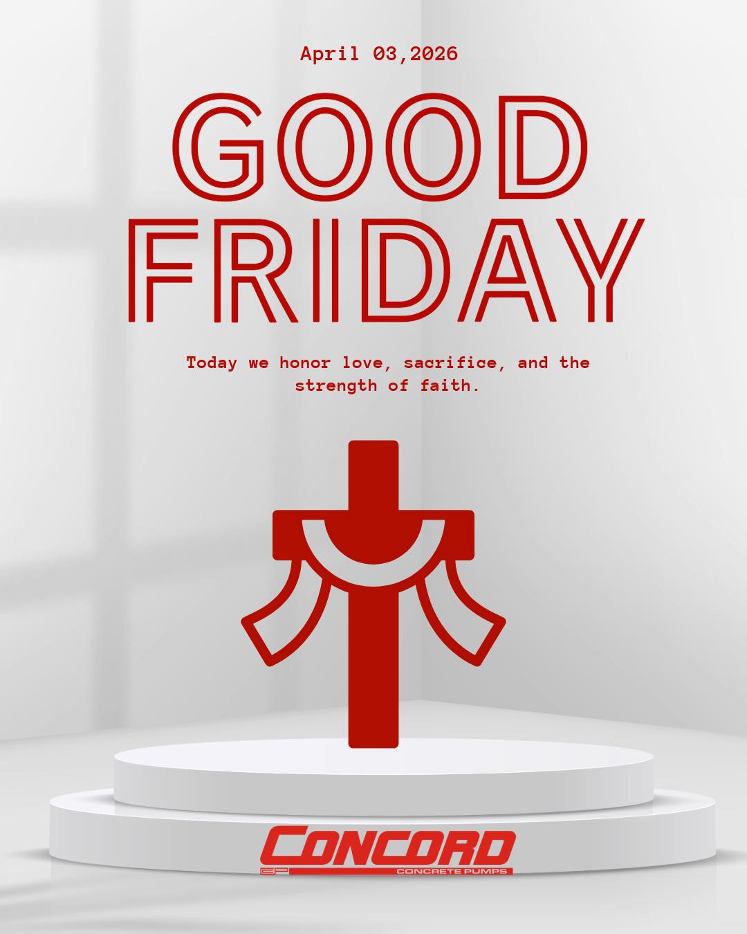 Good Friday.
A time to reflect on sacrifice, strength, and the power of faith. ✝️

As we step into Easter weekend, we remember what truly matters—hope, renewal, and new beginnings.

#easterweekend #concordconcretepumps  #concretelife🚧🚧 #builtonstrength