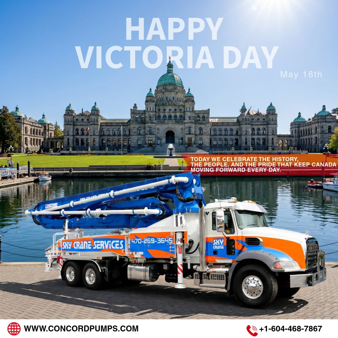 Happy Victoria Day from Concord Concrete Pumps 🇨🇦☀️
Today we celebrate the long weekend, the start of summer projects, and the hardworking people who keep Canada building strong. Whether you’re spending the day with family, relaxing, or getting ready for the next big pour — we hope you enjoy a well-deserved break.
Please note our office will be CLOSED for Victoria Day and will reopen after the holiday weekend.
Enjoy the sunshine, stay safe, and have an amazing Victoria Day! 🚧
#victoriadayweekend #concretedesign #concretepumps