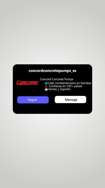 🌎 ¡CONCORD, AHORA EN ESPAÑOL! 

We’re excited to introduce our new Spanish Instagram page! 🇪🇸

A new space to connect with our Spanish-speaking community, share industry insights, showcase our concrete pumps, and bring you closer to the world of Concord Concrete Pumps — all in Spanish.

🚧 The same engineering. The same performance. Now in your language.

¡Síguenos y acompáñanos en esta nueva etapa!

🔗 Follow our Spanish channel: @concordconcretepumps_es
