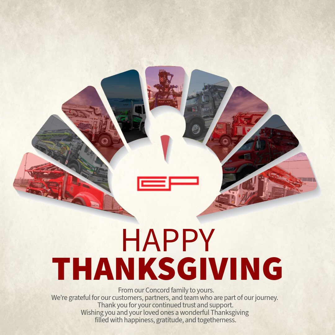 🦃 Happy Thanksgiving from our Concord family to yours! 🍂

We’re grateful for our customers, partners, and team who continue to be part of our journey. Thank you for your trust, support, and for growing with us every step of the way.

Wishing you and your loved ones a wonderful Thanksgiving filled with happiness, gratitude, and togetherness. ❤️

#concordconcretepumps #happythanksgivin #grateful